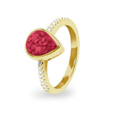 Ladies Teardrop Memorial Ashes Ring - Cherished Urns