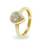 Ladies Teardrop Memorial Ashes Ring - Cherished Urns