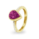 Ladies Teardrop Memorial Ashes Ring - Cherished Urns