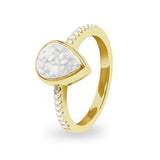 Ladies Teardrop Memorial Ashes Ring - Cherished Urns