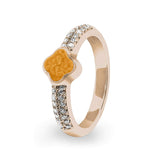 Ladies Clover Memorial Ashes Ring with Fine Crystals - Cherished Urns