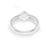 Ladies Clover Memorial Ashes Ring with Fine Crystals - Cherished Urns
