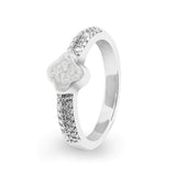 Ladies Clover Memorial Ashes Ring with Fine Crystals - Cherished Urns