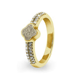 Ladies Clover Memorial Ashes Ring with Fine Crystals - Cherished Urns