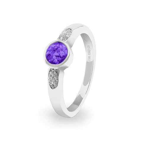 Ladies Special Memorial Ashes Ring with Fine Crystals - Cherished Urns