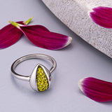 Ladies Rondure Teardrop Cremation Ashes Ring - Cherished Urns
