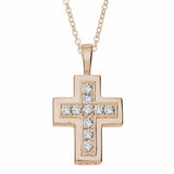 Self-fill Cross Cremation Ashes Pendant with Crystals - Cherished Urns