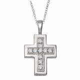 Self-fill Cross Cremation Ashes Pendant with Crystals - Cherished Urns