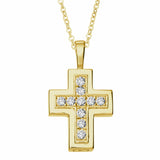 Self-fill Cross Cremation Ashes Pendant with Crystals - Cherished Urns