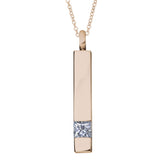 Self-fill Bar Cremation Ashes Pendant with Crystal - Cherished Urns