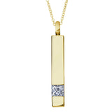 Self-fill Bar Cremation Ashes Pendant with Crystal - Cherished Urns