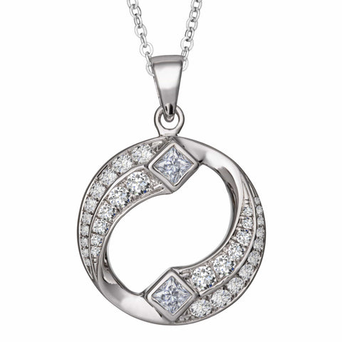 Self-fill Yin Yang Dual Chamber Cremation Ashes Pendant with Crystals - Cherished Urns