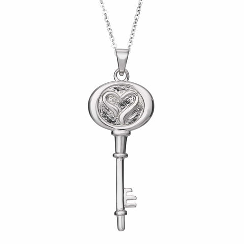 Self-fill Key to my Heart Cremation Ashes Pendant - Cherished Urns