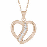 Self-fill Broken Heart Cremation Ashes Pendant with Crystals - Cherished Urns