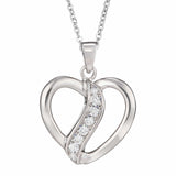 Self-fill Broken Heart Cremation Ashes Pendant with Crystals - Cherished Urns