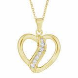 Self-fill Broken Heart Cremation Ashes Pendant with Crystals - Cherished Urns