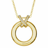 Self-fill Circle of Life Cremation Ashes Pendant with Crystals - Cherished Urns