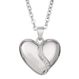 Self-fill Heart Shaped Cremation Ashes Pendant with Crystals - Cherished Urns