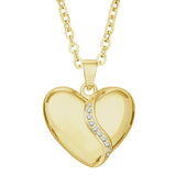 Self-fill Heart Shaped Cremation Ashes Pendant with Crystals - Cherished Urns