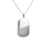Large Rounded Rectangle Shaped Sterling Silver Cremation Ashes Locket - Cherished Urns