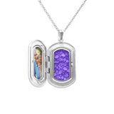 Large Rounded Rectangle Shaped Sterling Silver Cremation Ashes Locket - Cherished Urns