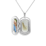 Large Rounded Rectangle Shaped Sterling Silver Cremation Ashes Locket - Cherished Urns