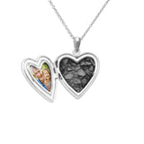 Small Heart Shaped Sterling Silver Cremation Ashes Locket - Cherished Urns