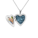 Dad Heart Shaped Sterling Silver Cremation Ashes Locket - Cherished Urns