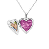Small Heart Shaped Sterling Silver Cremation Ashes Locket - Cherished Urns