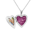 Footsteps Heart Shaped Sterling Silver Cremation Ashes Locket - Cherished Urns