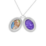 Shining Star Oval Shaped Sterling Silver Cremation Ashes Locket - Cherished Urns
