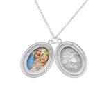 Shining Star Oval Shaped Sterling Silver Cremation Ashes Locket - Cherished Urns
