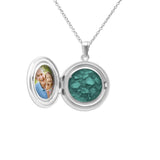 Circular Shaped Sterling Silver Cremation Ashes Locket - Cherished Urns