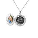 Circular Shaped Sterling Silver Cremation Ashes Locket - Cherished Urns