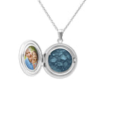 Circular Shaped Sterling Silver Cremation Ashes Locket - Cherished Urns