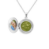 Circular Shaped Sterling Silver Cremation Ashes Locket - Cherished Urns