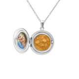 Circular Shaped Sterling Silver Cremation Ashes Locket - Cherished Urns