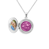 Circular Shaped Sterling Silver Cremation Ashes Locket - Cherished Urns