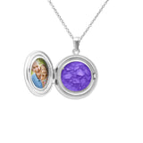 Circular Shaped Sterling Silver Cremation Ashes Locket - Cherished Urns