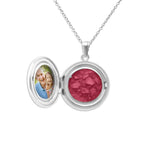 Circular Shaped Sterling Silver Cremation Ashes Locket - Cherished Urns