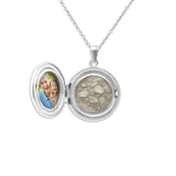 Circular Shaped Sterling Silver Cremation Ashes Locket - Cherished Urns