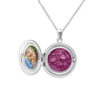 Circular Shaped Sterling Silver Cremation Ashes Locket - Cherished Urns