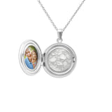 Circular Shaped Sterling Silver Cremation Ashes Locket - Cherished Urns