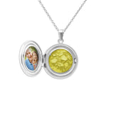 Circular Shaped Sterling Silver Cremation Ashes Locket - Cherished Urns
