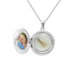 Circular Shaped Sterling Silver Cremation Ashes Locket - Cherished Urns
